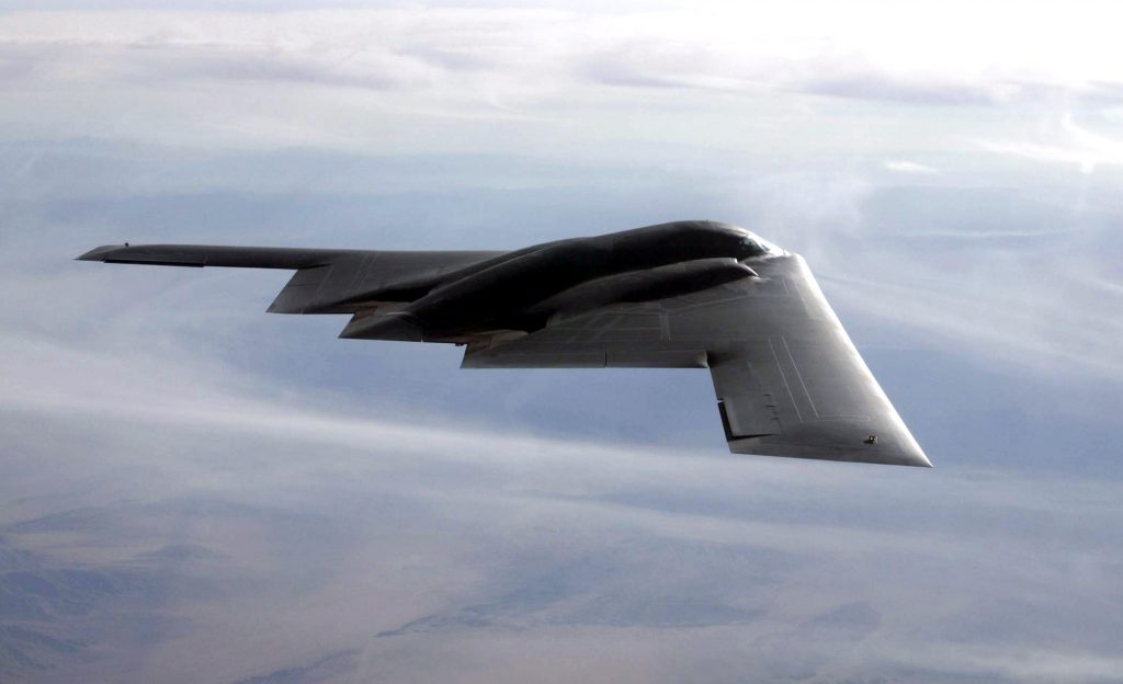 B-2 Bomber Flies Over the Pacific Just Ahead Trump’s Visit