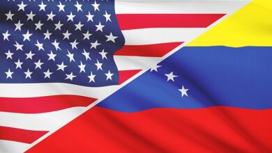 Colombian President Says No US Military Intervention in Venezuela 1 usa venezuela flags 740