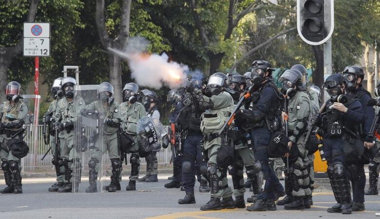Activist involved in anti-government protests in Hong Kong has been shot by police during a clash